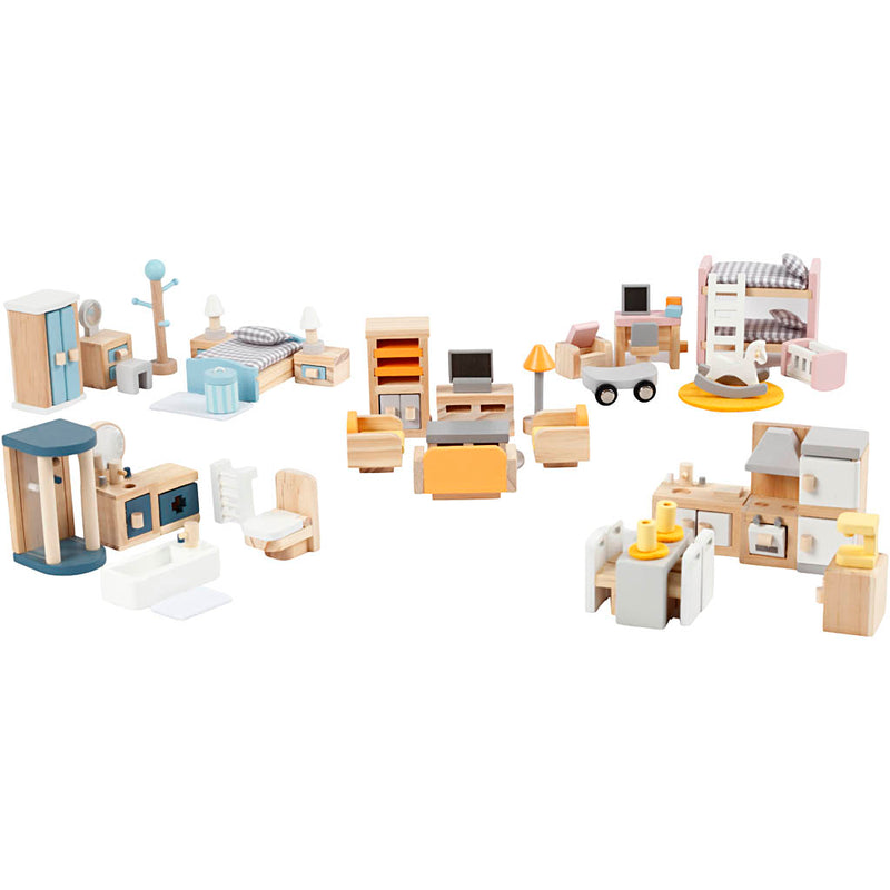 Afbeelding laden in galerijviewer, Https: www.cchobby.nl viga-meubilair-voor-poppenhuis-afm-2x2x7-5-cm-40-onderdelen-1-set