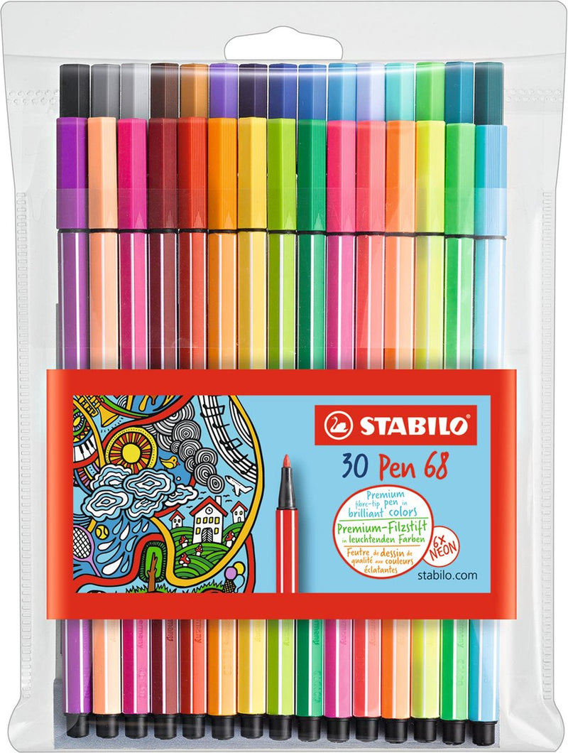 Afbeelding laden in galerijviewer, Stabilo pen 68 viltstiften - 24dlg. + 6 neonkleuren