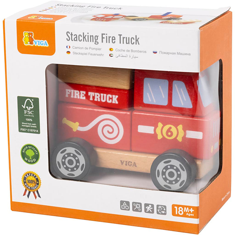 Afbeelding laden in galerijviewer, Https: www.cchobby.nl viga-houten-stapelbaar-speelgoed-voor-brandweerwagens-brandweerwagen-afm-13x10x8-cm-1-stuk