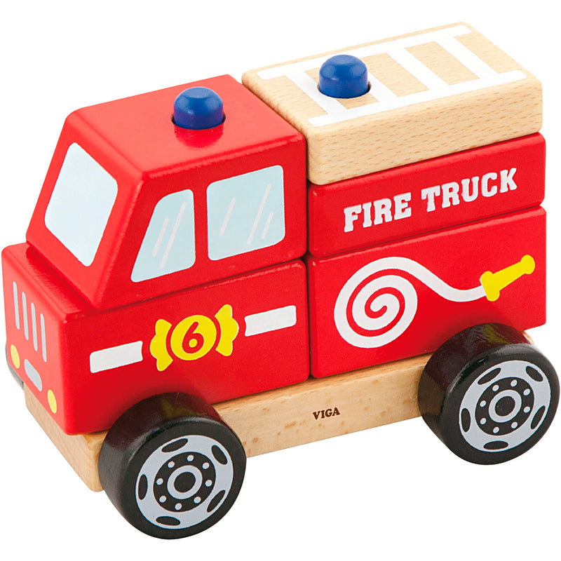Afbeelding laden in galerijviewer, Https: www.cchobby.nl viga-houten-stapelbaar-speelgoed-voor-brandweerwagens-brandweerwagen-afm-13x10x8-cm-1-stuk