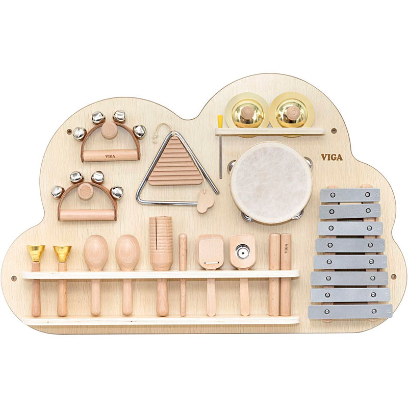 Afbeelding laden in galerijviewer, Https: www.cchobby.nl viga-activiteitenbord-met-percussie-instrumenten-h-48-cm-l-75-b-6-6-12-onderdelen-1-doos