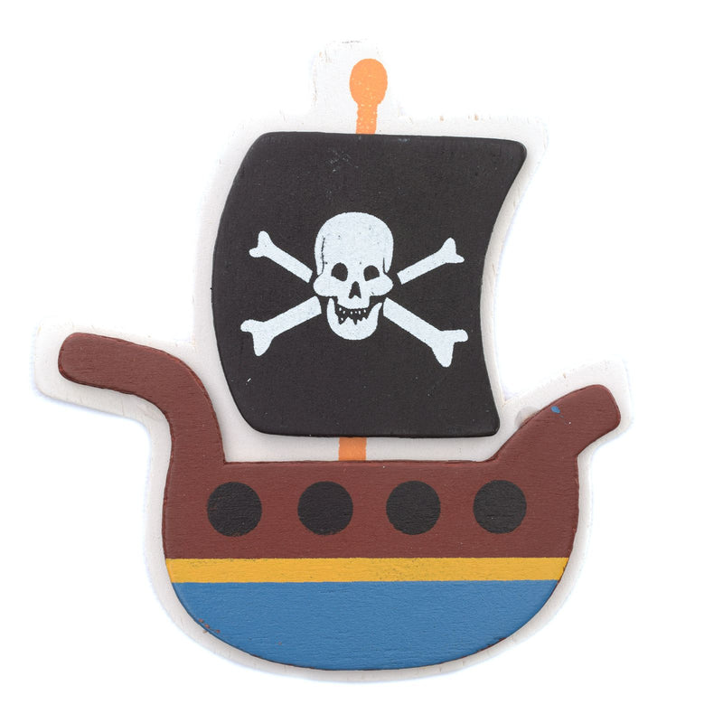 Load image into Gallery viewer, Darice • painted wood shapes piratenboot 9,5x8,9x0,5cm