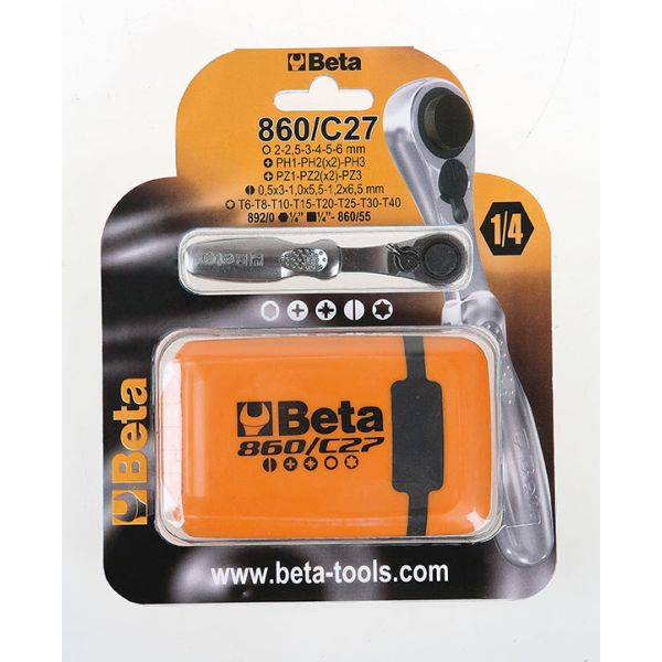 Load image into Gallery viewer, Beta Ratelsleutel Tools 860 C27 met schroefbitset 27 delig in box