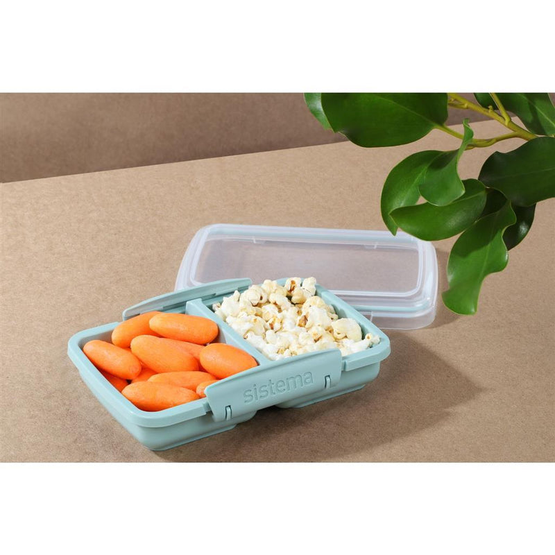 Load image into Gallery viewer, Sistema snack meeneem doos 2 vakken 350 ml assorti blauw lichtblauw