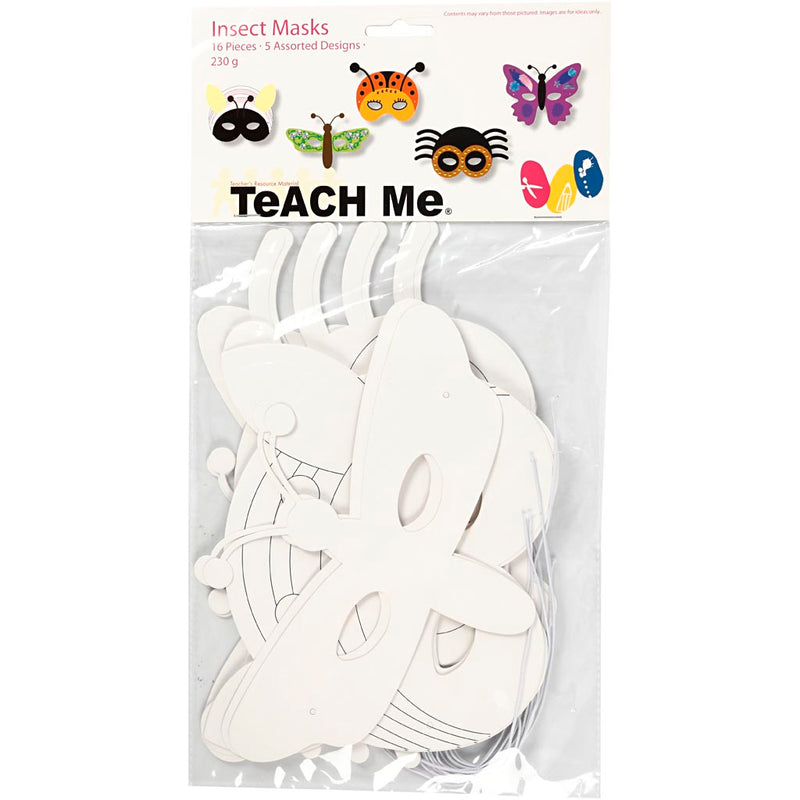 Load image into Gallery viewer, Creativ company https: www.cchobby.nl insectenmaskers-h-14-17-cm-b-19-5-23-cm-230-gr-wit-16-stuk-1-doos