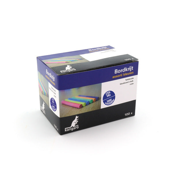Load image into Gallery viewer, Kangaro k-n100cd bordkrijt stofvrij assorti 100 stuks
