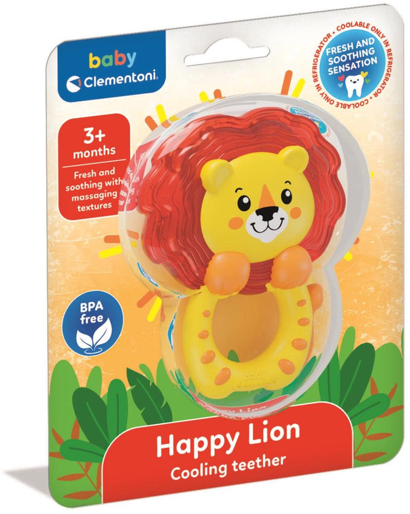 Load image into Gallery viewer, Clementoni koelbijtring leeuw - baby bijtring en bijtspeelgoed - verkoelend sensorisch speelgoed bij doorkomende tandjes - stimuleren het tandvlees