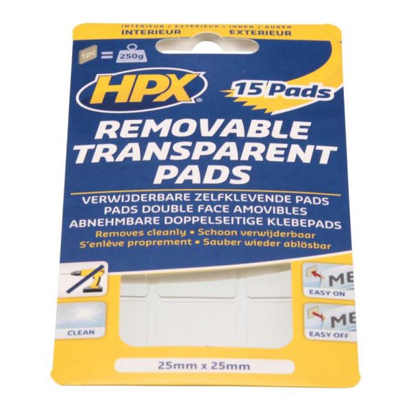 Load image into Gallery viewer, Hpx producten dubbelzverwijderbare transppads 15 stuks 25mm x 25mm tr