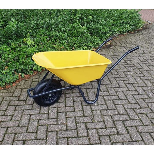 Load image into Gallery viewer, Kruiwagen kunststof gele bak 85 liter hq.