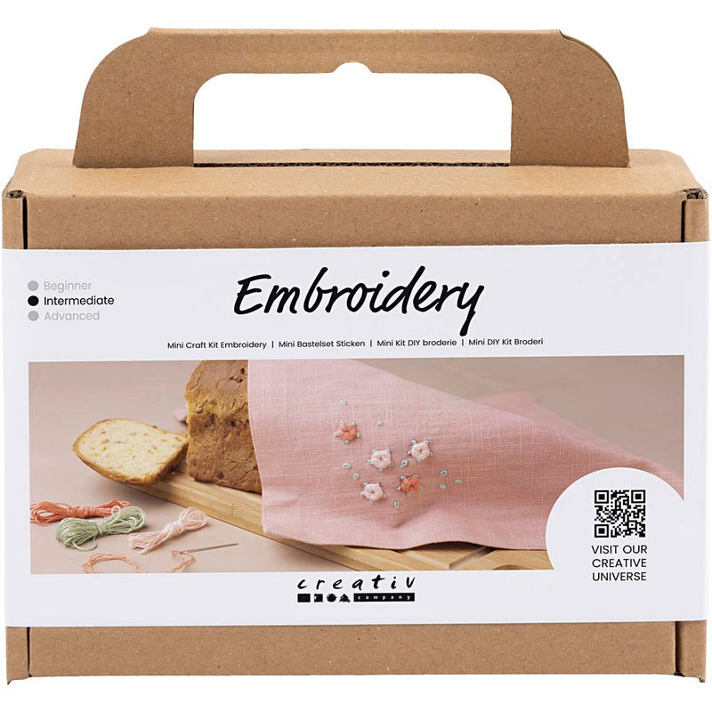 Load image into Gallery viewer, Creativ company https: www.cchobby.nl mini-hobbyset-borduurwerk-textiel-servet-dusty-rose-1-doos