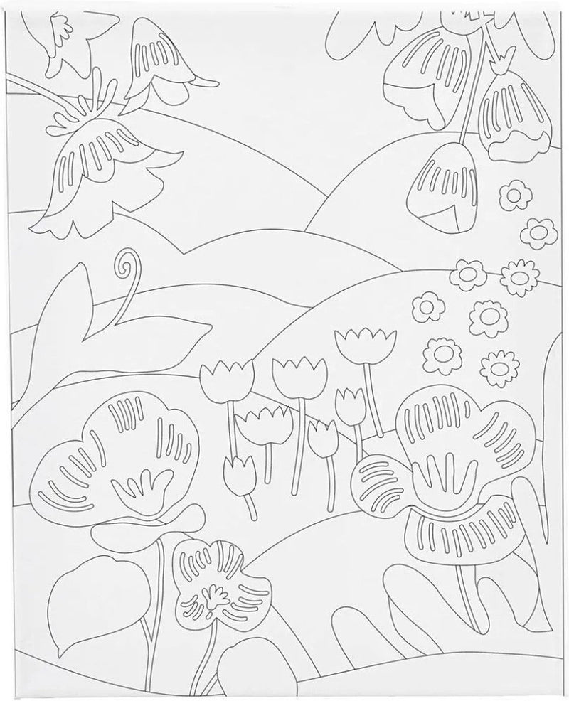 Load image into Gallery viewer, Creativ company schildercanvas met print bloemenlandschap - 24x30cm
