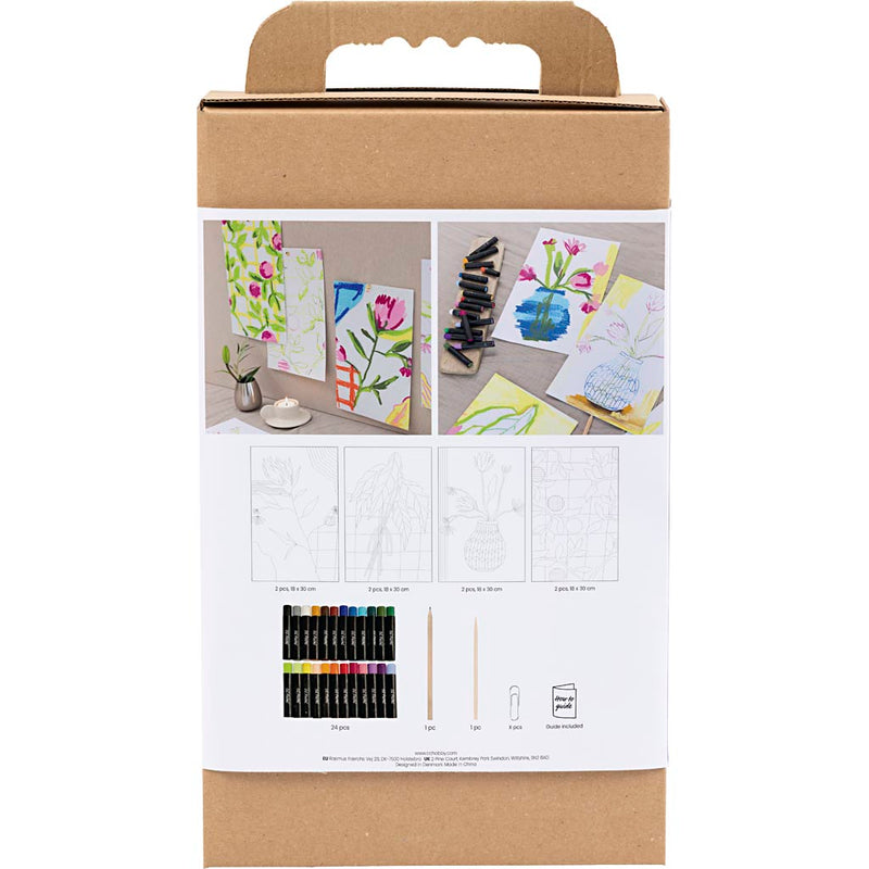 Load image into Gallery viewer, Creativ company https: www.cchobby.nl hobbyset-oliepastel-bloemen-diverse-kleuren-1-doos