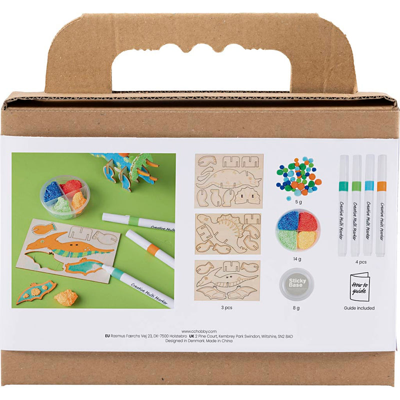 Load image into Gallery viewer, Creativ company https: www.cchobby.nl mini-hobbyset-decoratie-dinosaurus-blauw-groen-oranje-rood-1-doos