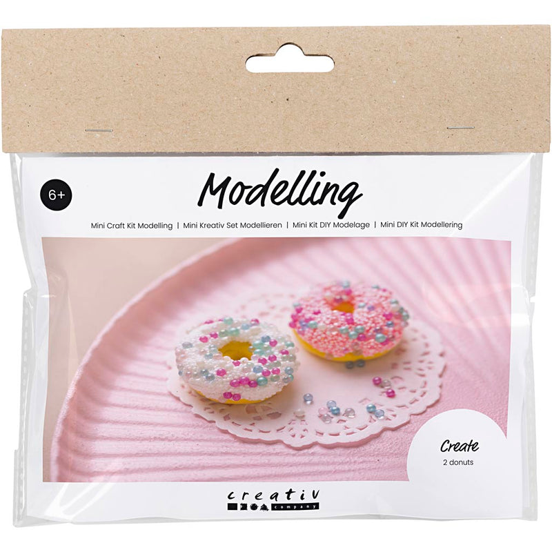 Load image into Gallery viewer, Creativ company https: www.cchobby.nl mini-hobbyset-boetseren-donuts-roze-turquoise-wit-geel-1-doos