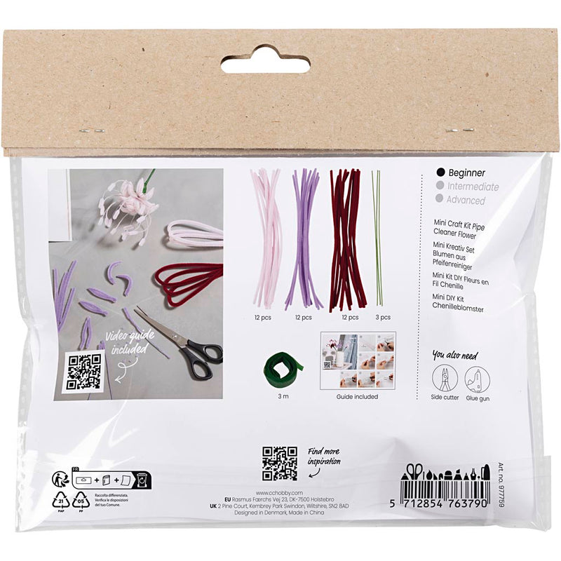 Load image into Gallery viewer, Creativ company mini hobbyset lelie bloemen van chenilledraad lichtroze