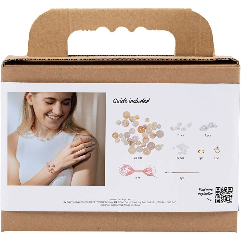 Load image into Gallery viewer, Creativ company mini hobbyset sieraden halskettingen en armband roze