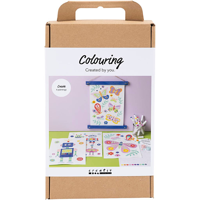 Load image into Gallery viewer, Creativ company hobbyset kleuren vlinder en robot in vrolijke kleuren