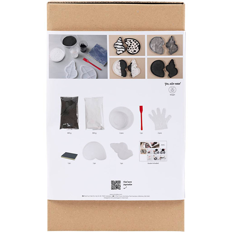 Load image into Gallery viewer, Creativ company hobbyset hars gieten conchschelp zwart en wit