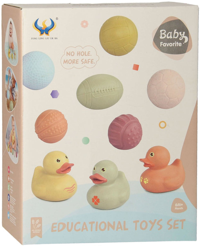 Load image into Gallery viewer, Lobbes speelgoed bv badspeelgoed set met sensorische badballen badeendjes pastel