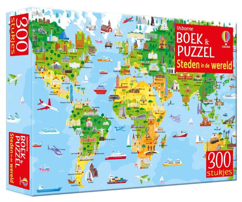Load image into Gallery viewer, Boek met puzzel, steden in de wereld. 5+