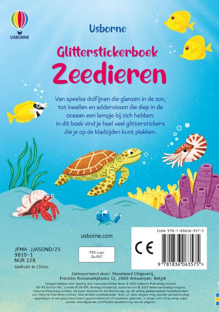 Load image into Gallery viewer, Glitterstickerboek: zeedieren 3+