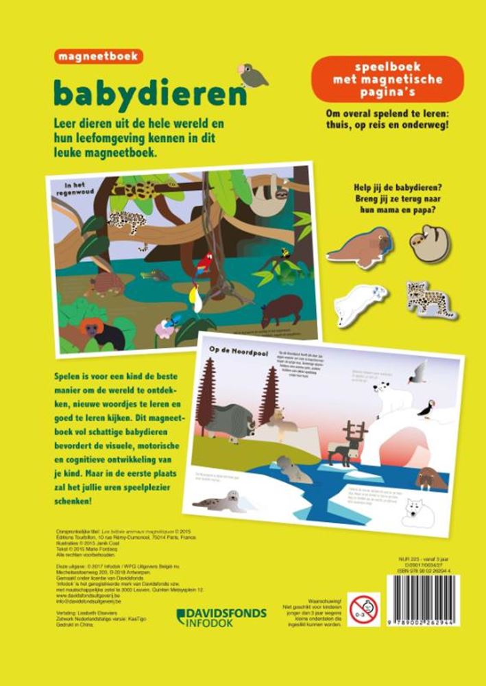 Load image into Gallery viewer, Babydieren (magneetboek). 3+