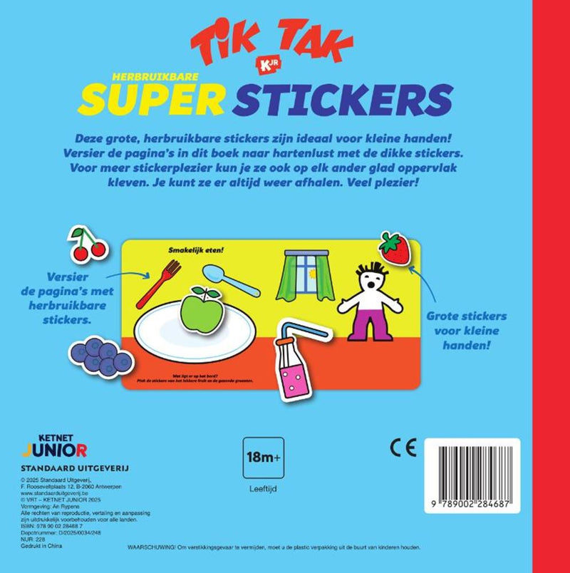 Load image into Gallery viewer, Kartonboek: tik tak: superstickers 1+