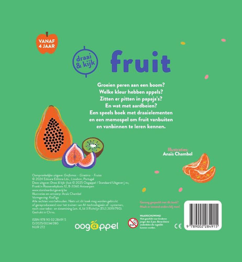 Load image into Gallery viewer, Kartonboek: draai en kijk fruit 4+