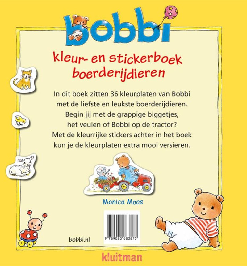 Load image into Gallery viewer, Bobbi kleur-en stickerboek. boerderij 2+