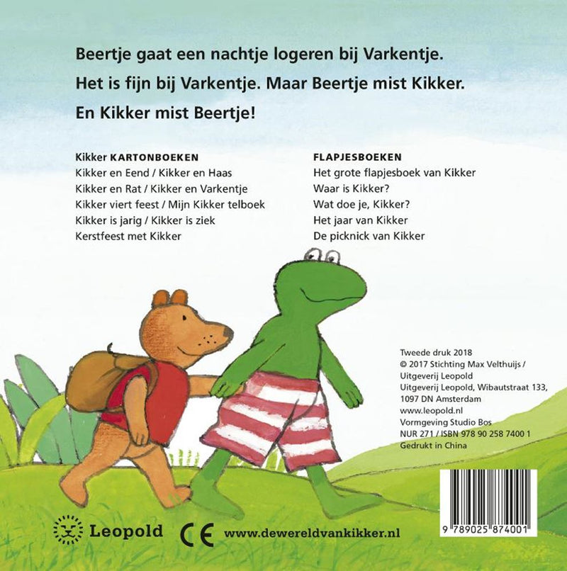 Load image into Gallery viewer, Centraal boekhuis kikker gaat logeren (kartonboek). 2+