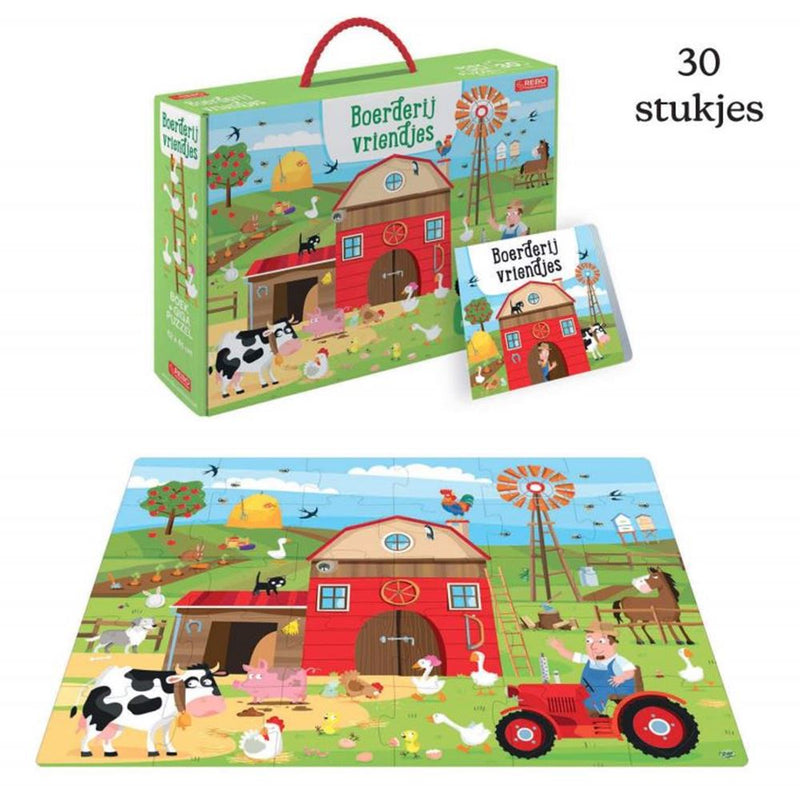 Load image into Gallery viewer, Rebo publishers boerderijvriendjes giga puzzel en boek.