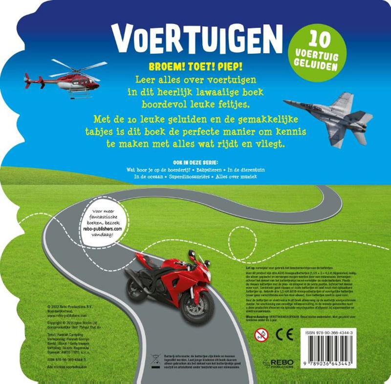 Load image into Gallery viewer, Geluidenboek: voertuigen. 10 geluiden.
