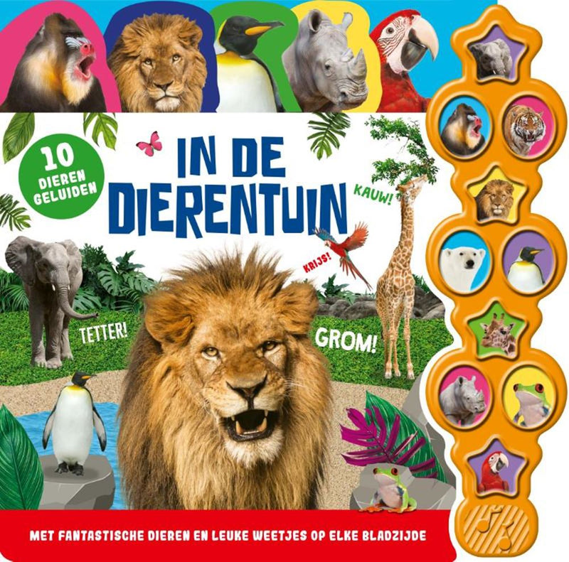 Load image into Gallery viewer, Geluidenboek: in de dierentuin. 10 gelui