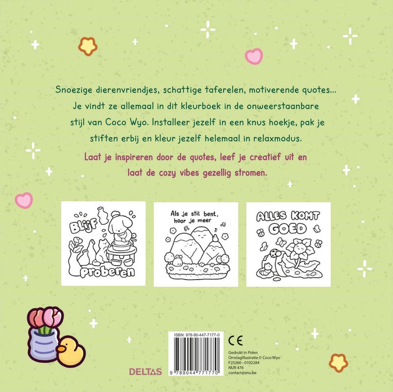 Load image into Gallery viewer, Deltas cozy vibes cute comfy kleurboek coco wyo