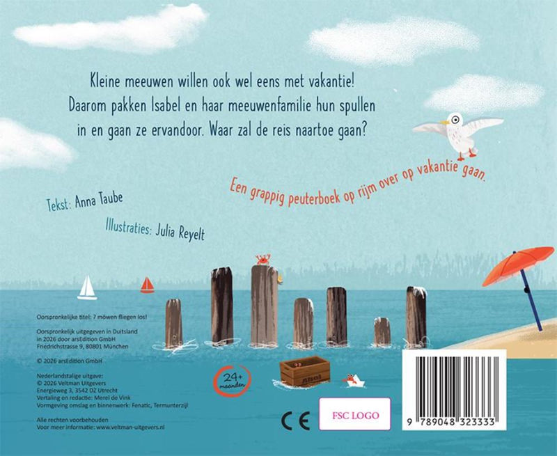 Load image into Gallery viewer, Kartonboek 7 meeuwen op vakantie! 2+
