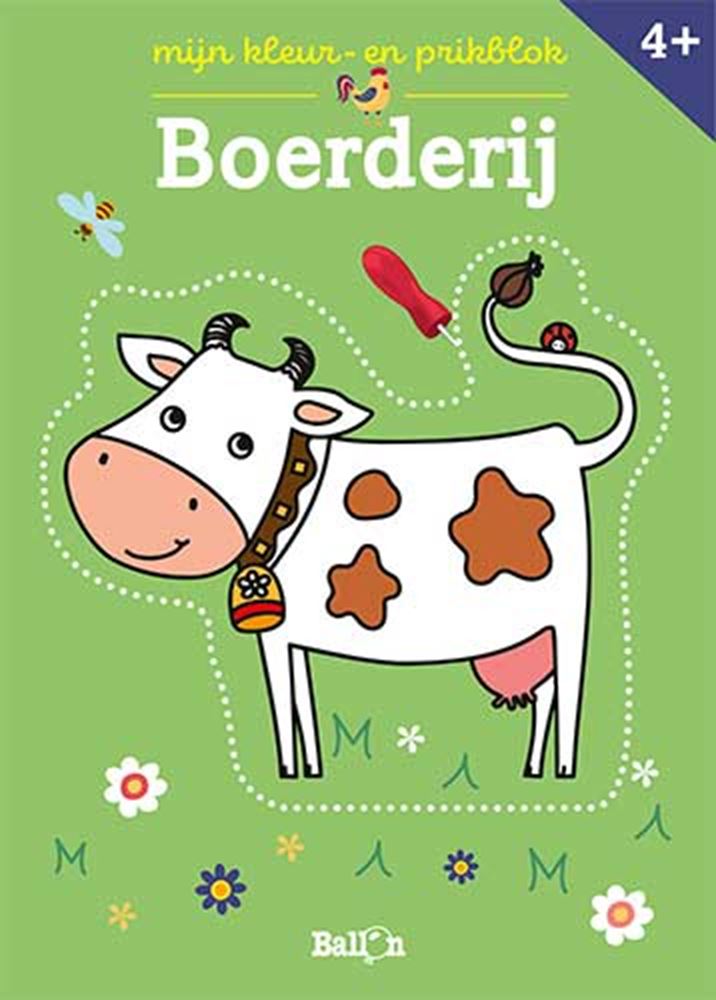 Load image into Gallery viewer, De ballon mijn kleur-en prikblok boerderij. 4+