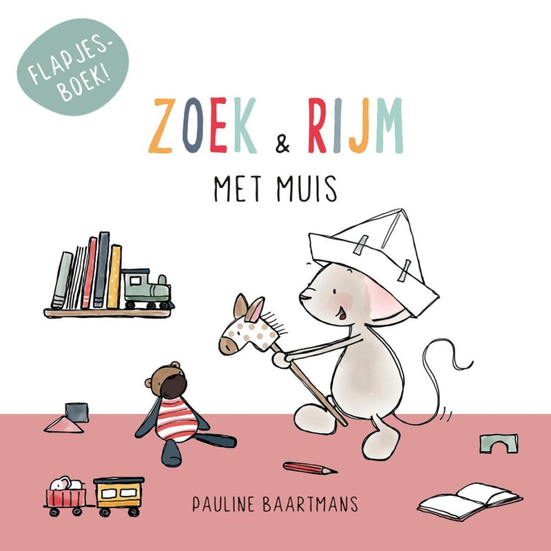 Load image into Gallery viewer, Kartonboek: zoek en rijm met muis 2+