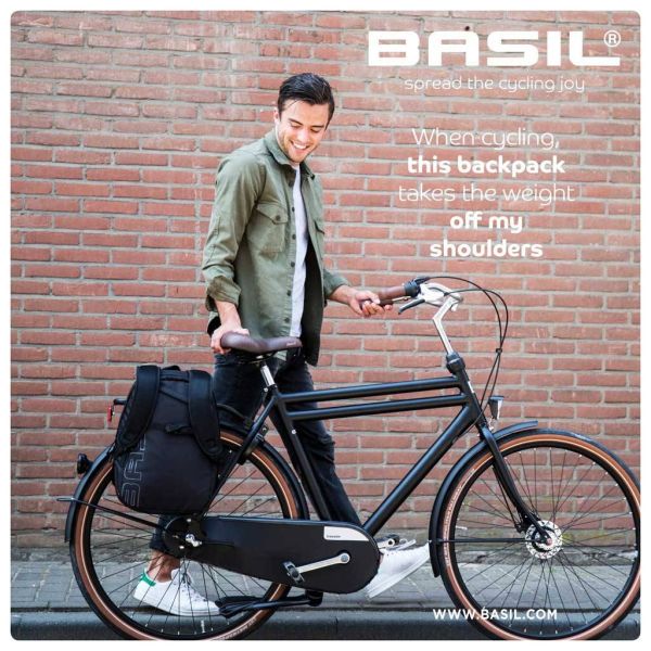 Load image into Gallery viewer, Basil Flex Fietsrugzak Zwart 17L