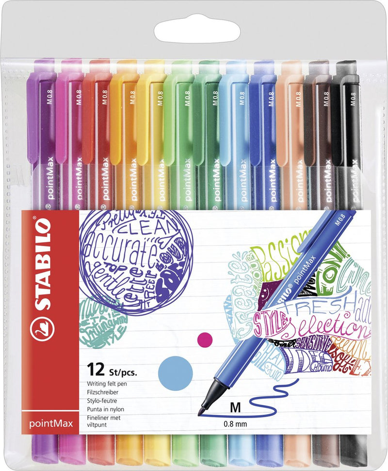 Load image into Gallery viewer, Stabilo pointmax fineliners in etui - 12st.