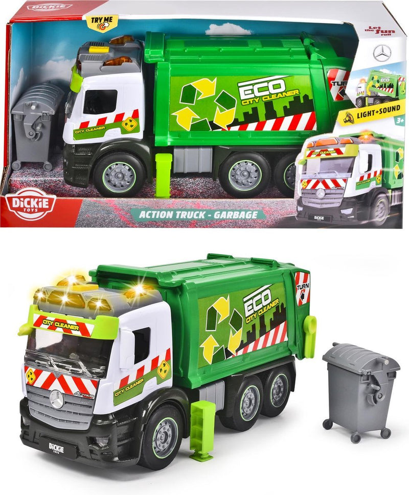 Load image into Gallery viewer, Dickie toys action truck - vuilniswagen - 26 cm - licht en geluid - speelgoedvoertuig