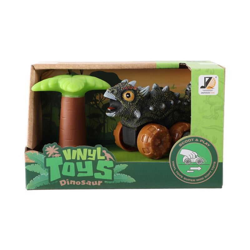 Afbeelding laden in galerijviewer, Baby dino auto 12cm met palmboom met frictie wielen