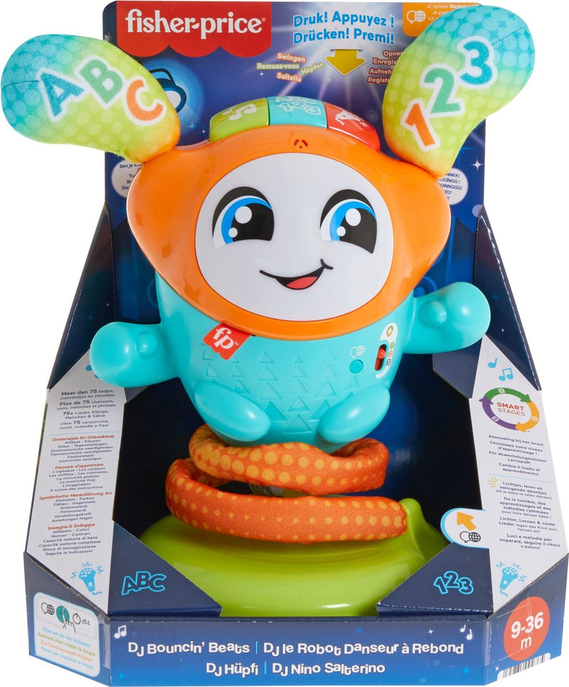 Afbeelding laden in galerijviewer, Fisher-price dj bouncin beats leerrobot - peuter speelgoed - meertalig