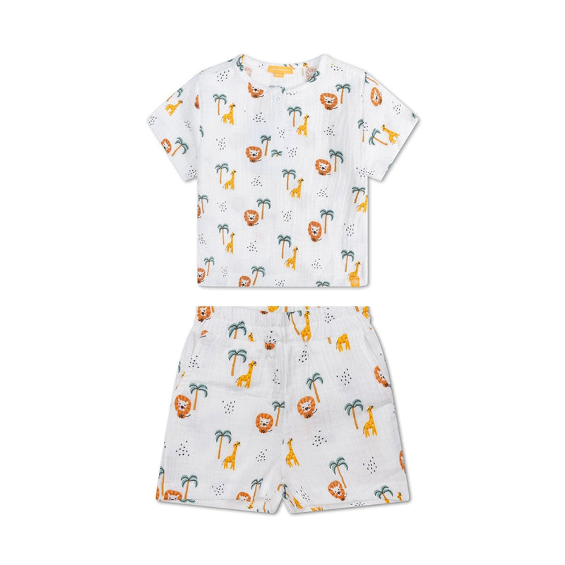 Afbeelding laden in galerijviewer, Jungle | meerkleurig jongens set strand - muslin