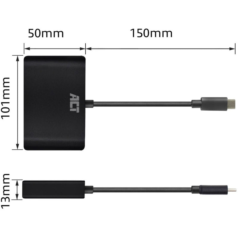 Load image into Gallery viewer, Act connectivity usb-c naar hdmi of vga multiport adapter 4k met et