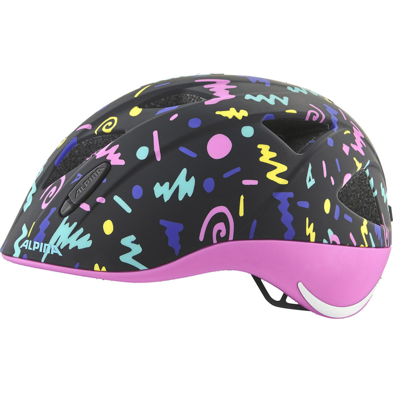 Load image into Gallery viewer, Olympic sportswear alpina sports kinderhelm ximo flash black-confetti 47-51 mat