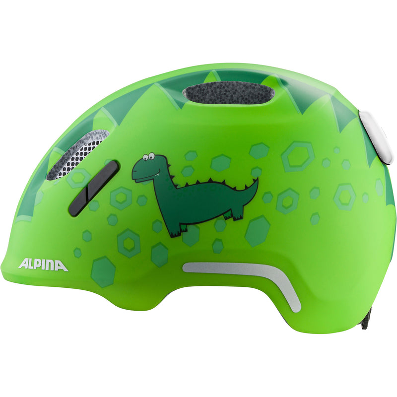 Load image into Gallery viewer, Olympic sportswear alpina sports kinderhelm ximo 2 flash green dino 49-54 mat
