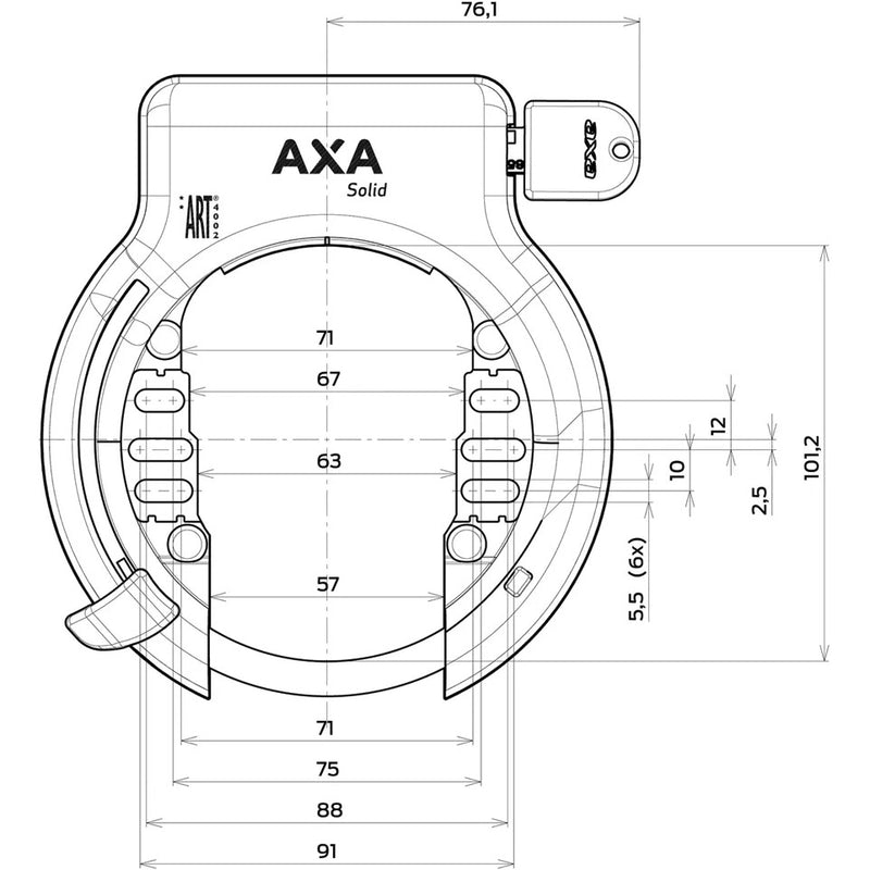 Load image into Gallery viewer, Axa ringslot solid zwart spatbordbevestiging (kaart)