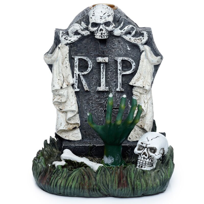 Afbeelding laden in galerijviewer, Rip zombie hand grafsteen backflow wierookhouder