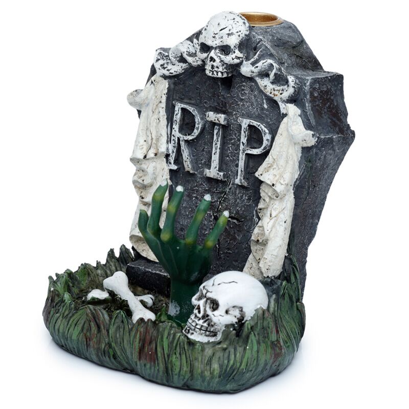 Afbeelding laden in galerijviewer, Rip zombie hand grafsteen backflow wierookhouder