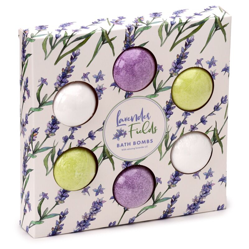 Afbeelding laden in galerijviewer, Beauty cadeauset van 6 lavendel pick of the bunch bruisballen